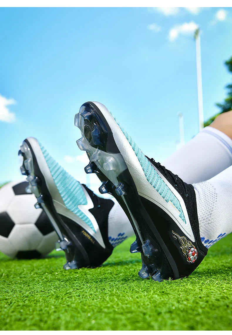 New Men Football Boots Outdoor Sport Boys Long Spikes Training Cleats Soccer Shoes Adult Non Slip Breathable Match Comfortable