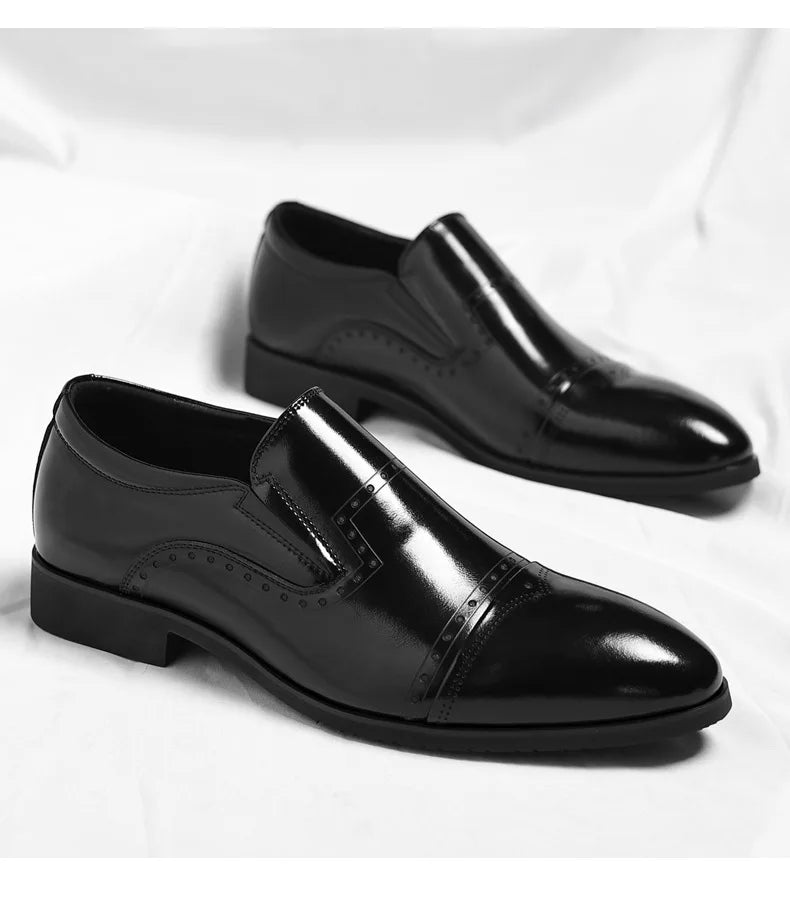Big Size Dress Shoes for Men Solid Color Summer Autumn Fashion Business Casual Shoes Male British Style Cow Leather Shoe Man