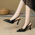 2025 Summer Classic Black Women Sandals Fashion 9cm High Stiletto Heels Lady Party Shoes Plus Small Big Size 33 43 47