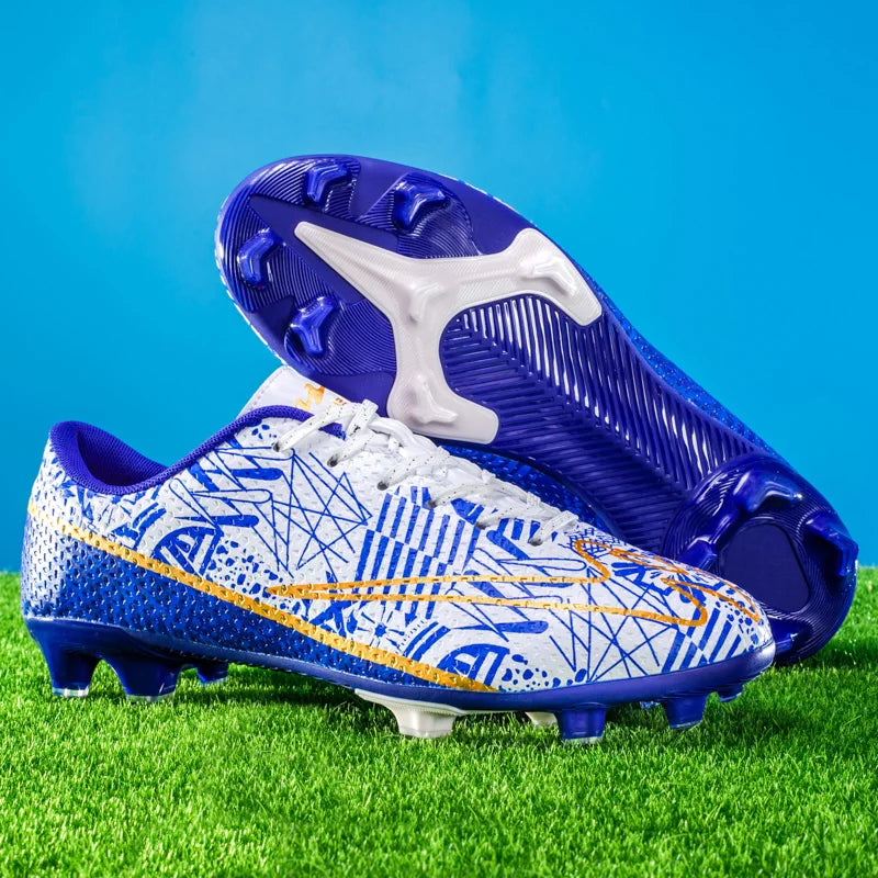 Double star unisex football training shoes, lightweight FG stud football shoes, ultra light racing football boots