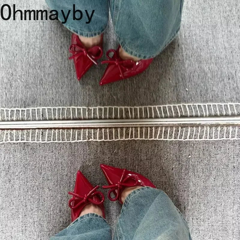 2026 New Summer High Heel Women Sandals Shoes Fashion Shallow Butterfly-knot Shoes Elegant Wedding Party Shoes