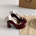 New Platform Thick Heel Women Mary Jane Shoes Fashion Butterfly-knot Slip On Shoes Ladies Outdoor Dress Pumps