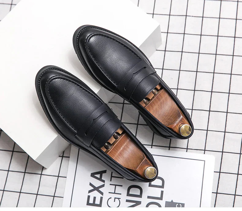أحذية رجالية رسمية للمكتب من الجلد بنمط بروغ، أحذية رجالية عالية الجودة كاجوال للأعمال، أحذية لوفر جلدية اجتماعية للرجال