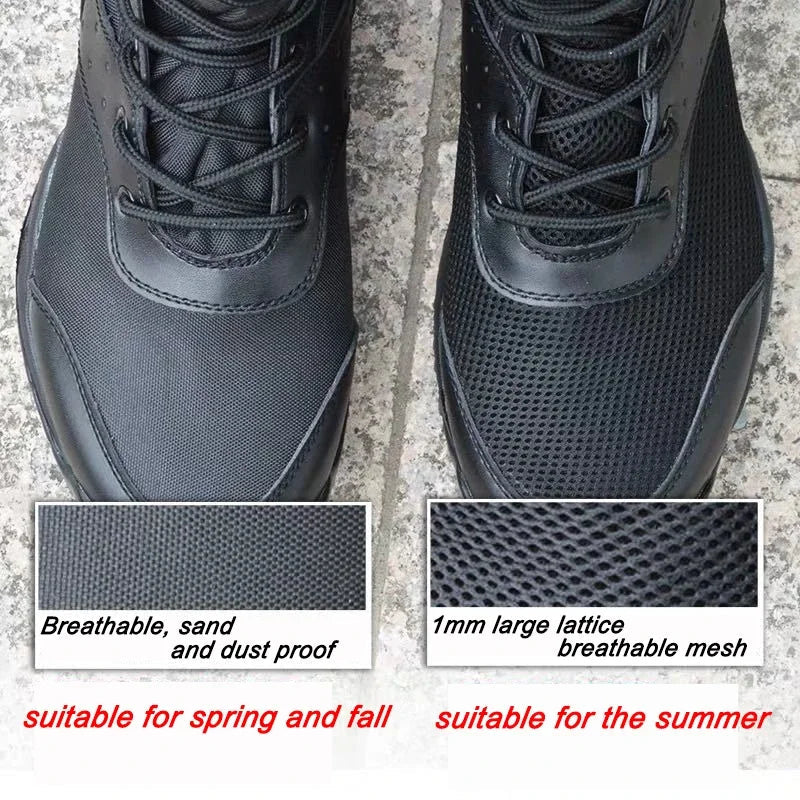 2025 Summer Combat Boot Men Women Climbing Training Lightweight Waterproof Tactical Boots Outdoor Hiking Breathable Mesh Shoes
