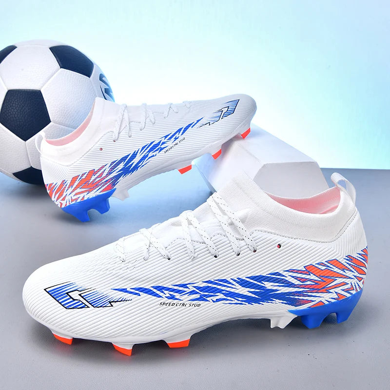 NEW Without-lace Mens Soccer Shoes Boys Training Non-Slip Turf Soccer Cleats TF/FG Football Sneakers Chuteira Campo 35-45