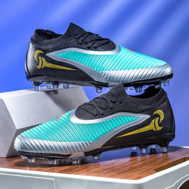 New Men Football Boots Adult Non Slip  Outdoor Sport Training Cleats Soccer Shoes Boys Long Spikes Breathable Match Comfortable