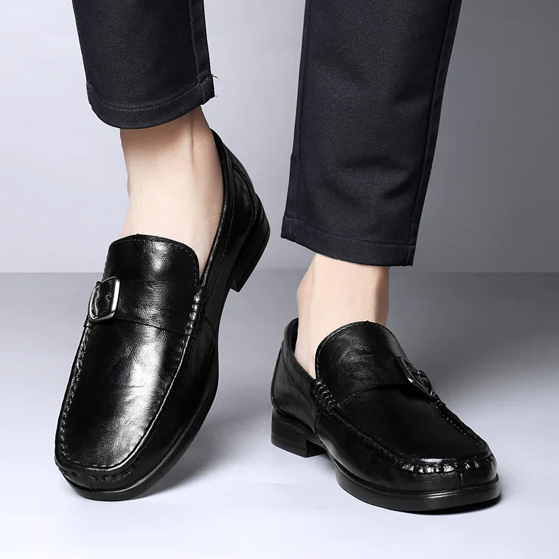 High Quality Men's Genuine Leather Loafers Handmade Casual Shoes Moccasins Slip on Walking Flats Versatile Male Business Shoes