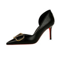 Popular Pointed Red-soled High-heeled Shoes for Women, Shallow-mouth Stiletto Side Hollowed-out Single Shoes, Banquet Shoes