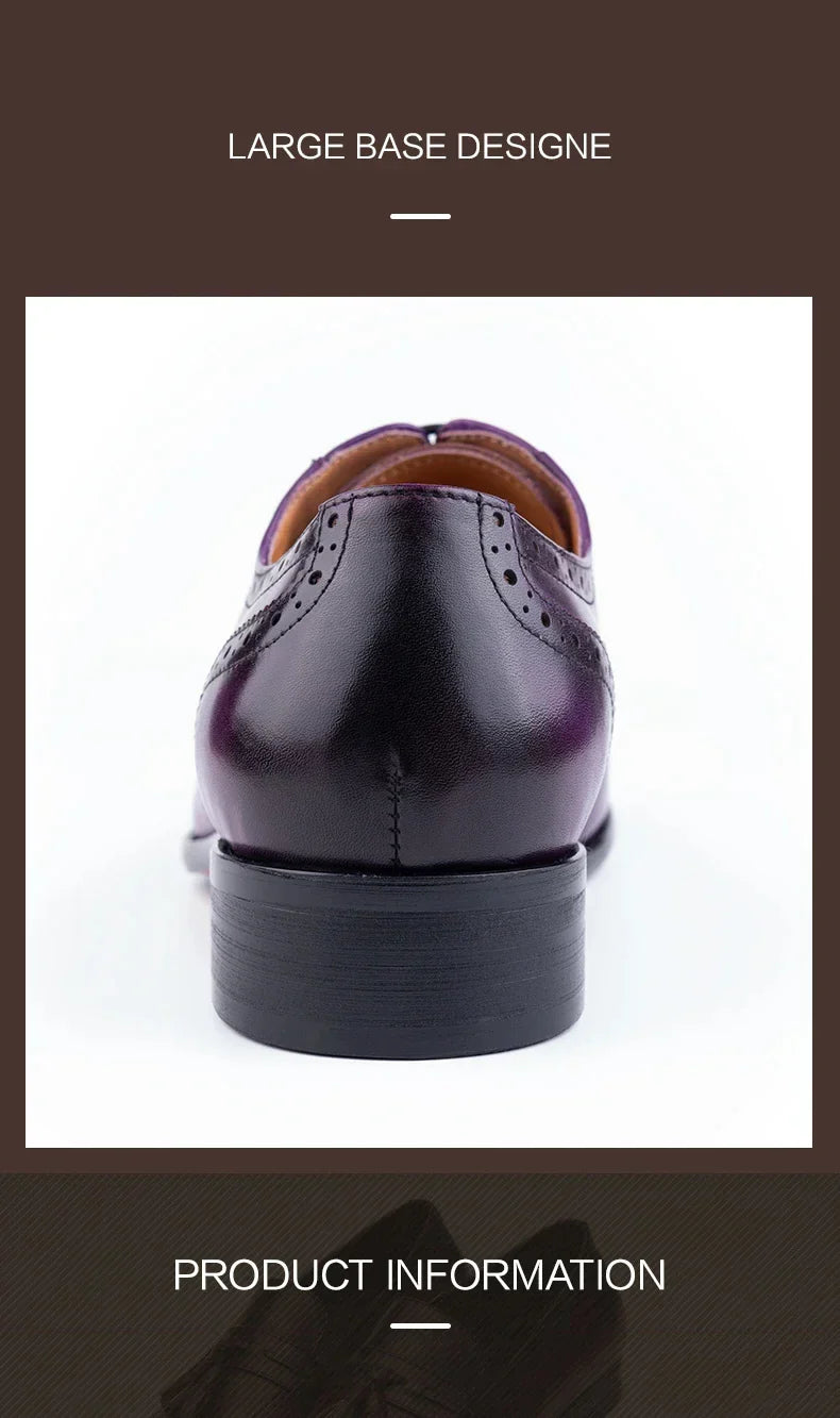 Fashion New Trend Oxford Shoe Mens Handmade Carving Craft Wedding Party Shoes Elegant Genuine Leather Lace Up Derby Shoes