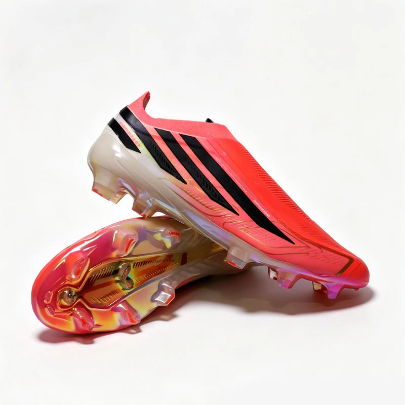 NO-LACE Pro Mens Soccer Shoes Flexible Non-Slip Turf Soccer Cleats Boys TF/FG Training Football Boots Chuteira Campo