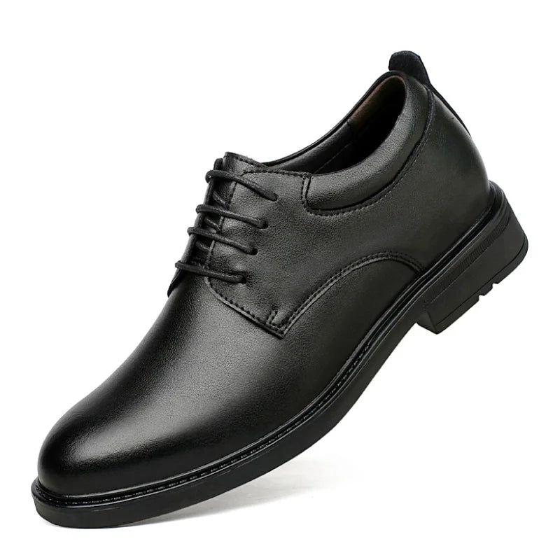 Wedding Men Leather Shoes Business British Formal  Elevator  Height Increase Insole 6CM Lift Plus Size 35-47