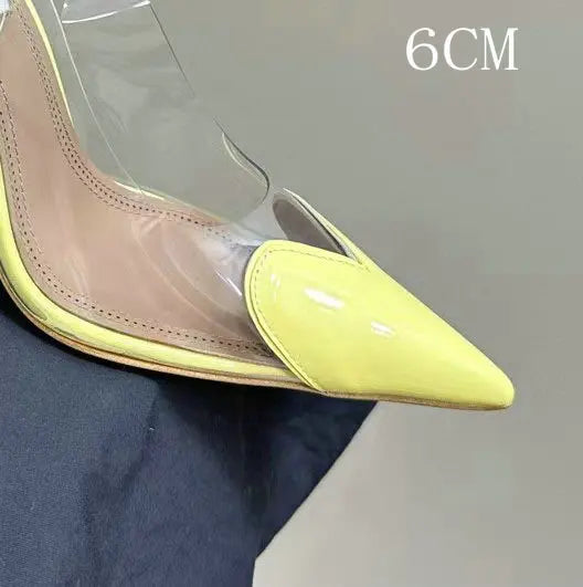 2026 Spring Summer New Fairy Wind Pointy High Heels Female Love Shaped Transparent Sandals Sexy Party Pumps
