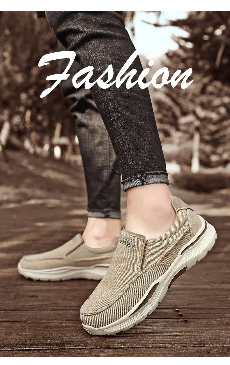 Men's Lightweight Canvas Loafers for Outdoor Hiking Camping Casual Sports Running Jogging Shoes Size 39-48