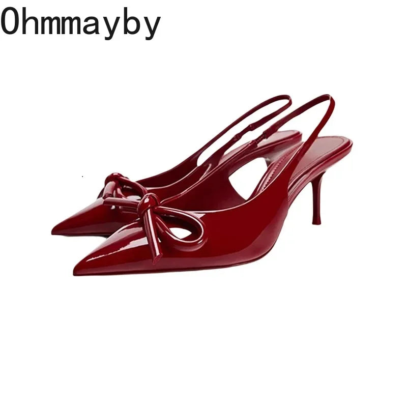 2026 New Summer High Heel Women Sandals Shoes Fashion Shallow Butterfly-knot Shoes Elegant Wedding Party Shoes