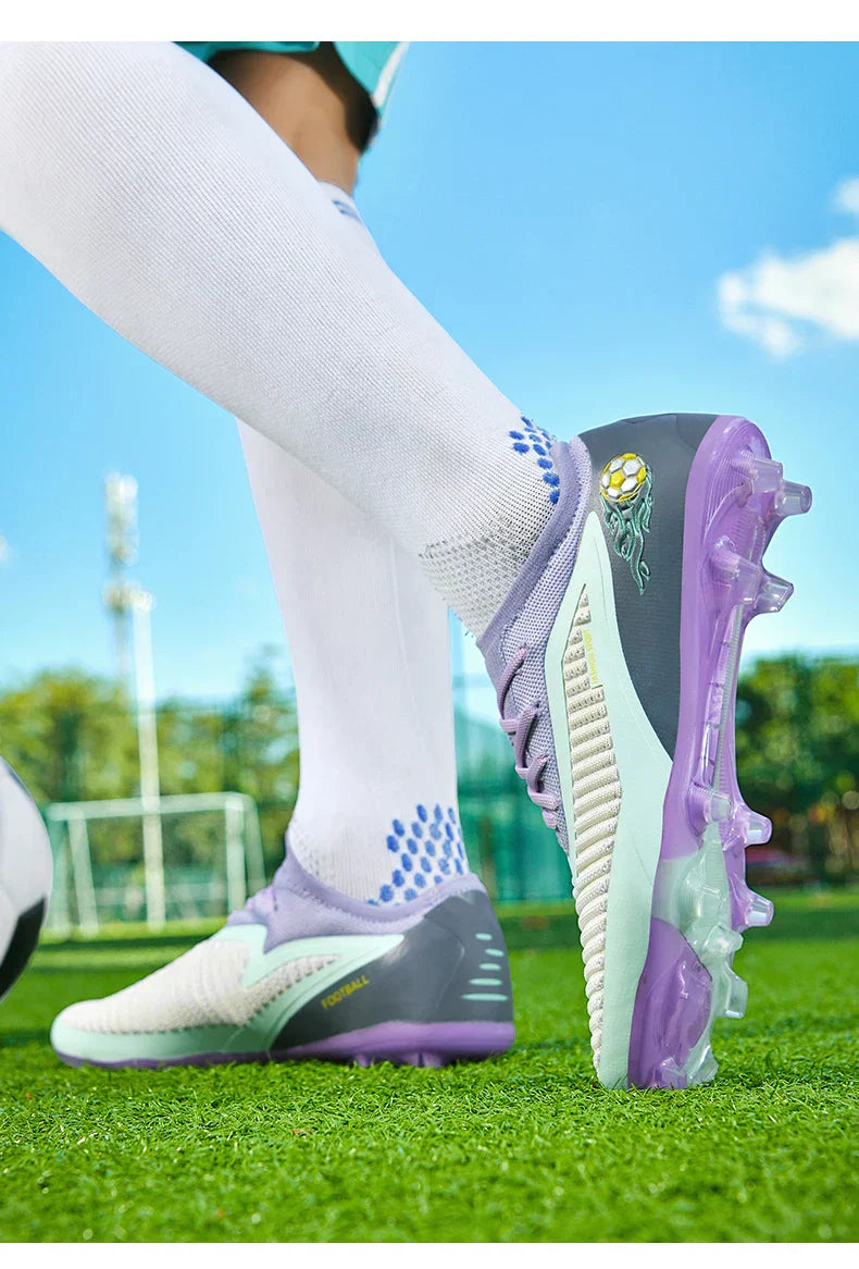 New Men Football Boots Outdoor Sport Boys Long Spikes Training Cleats Soccer Shoes Adult Non Slip Breathable Match Comfortable