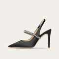 Large Size 32-45 Women Shoes New Water Diamond Slim Heeled Pointed High Heels Headband Sandals for Women Luxury Zapatos De Mujer