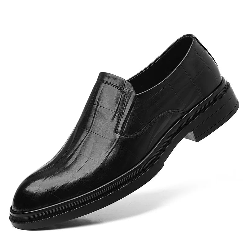 Retro Business Dress Derby Shoes for Men Spring Autumn New Designer Wedding Shoes Male Solid Color Cow Leather Shoes Man