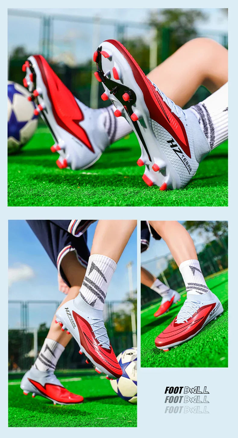 New Men Soccer Shoes Sport Outdoor Football Boots Training Boys Breathable Cleats Adult Long Spikes Non Slip Match Comfortable