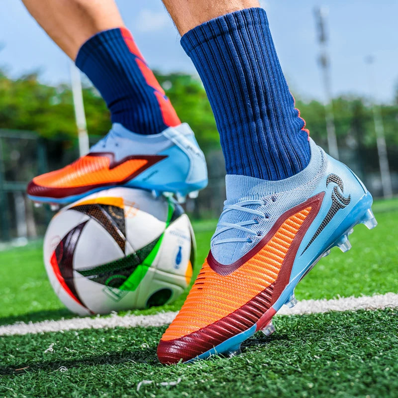 New Men Football Boots Adult Non Slip  Outdoor Sport Training Cleats Soccer Shoes Boys Long Spikes Breathable Match Comfortable
