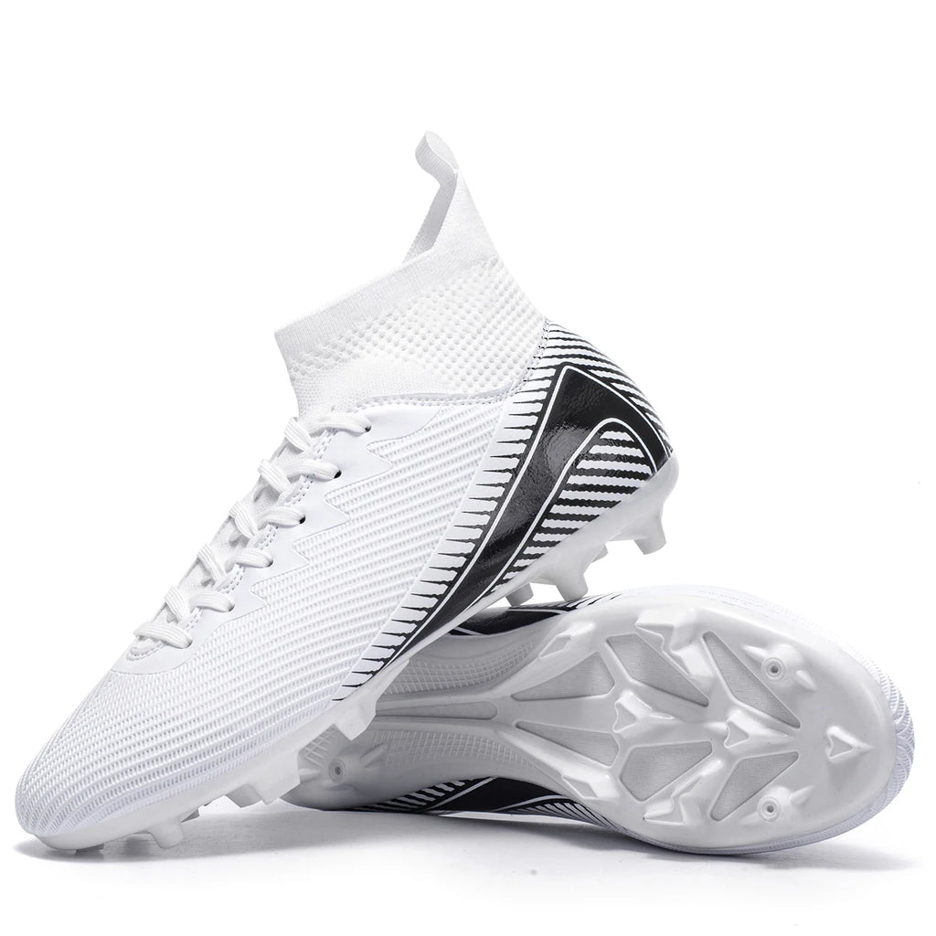 Full Protection AG FG Football Boots Woven PU Fabric TPU Wear Resistant Sole Stable Grip for Junior Football Players