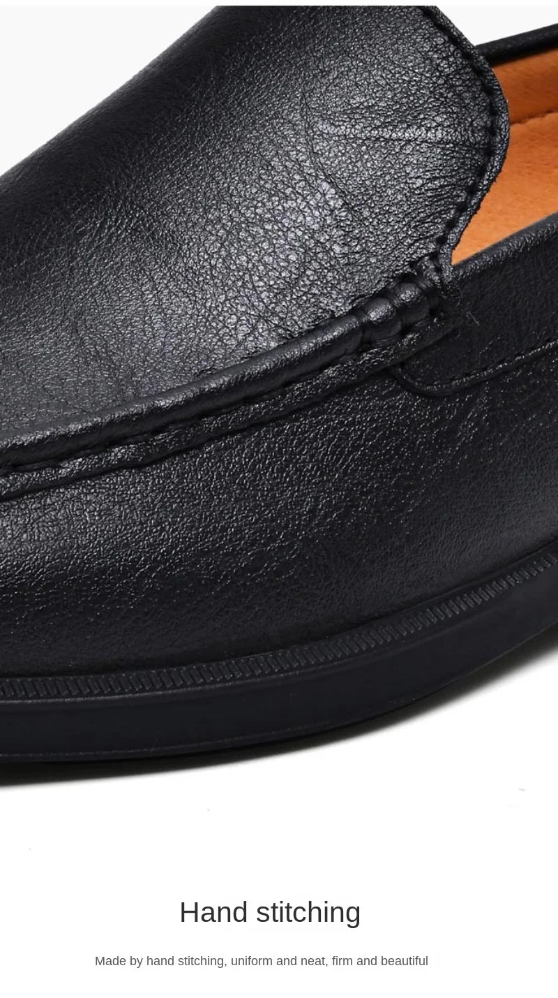 Genuine Leather Men's Shoes Classics Business Dress Shoes Moccasins Slip on Loafers Driving Shoes for Men Casual Shoe Big SIze48