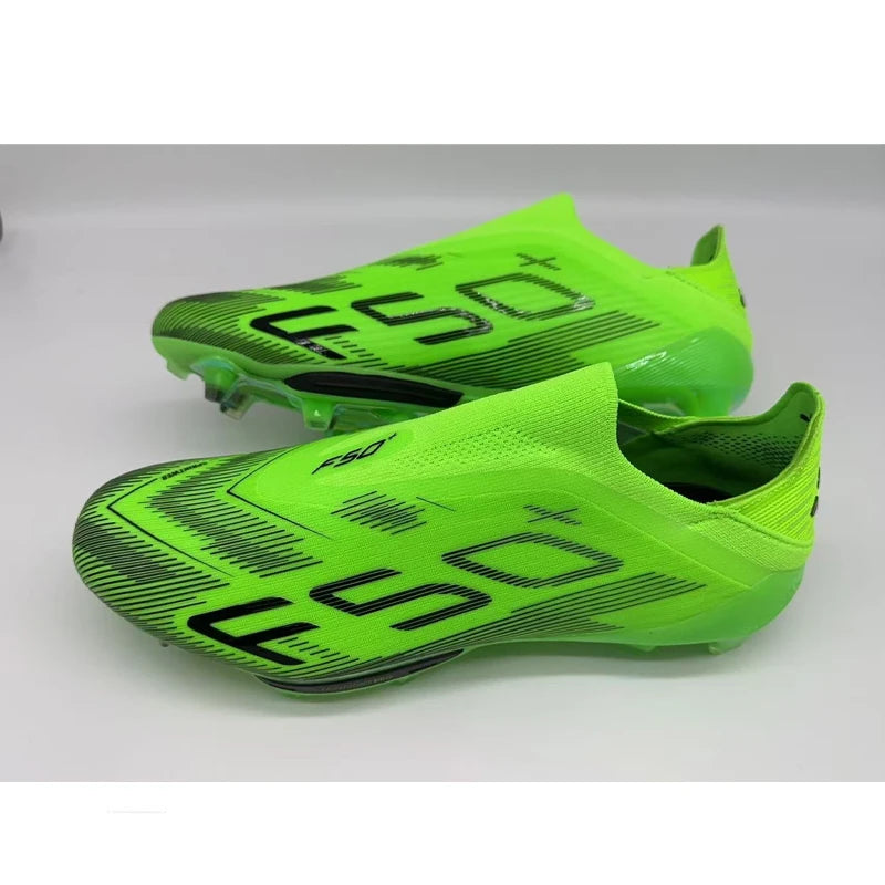 Without-lace F50+ Mens Soccer Shoes Boys Training Non-Slip Turf Soccer Cleats TF/FG Football Sneakers Chuteira Campo 39-45