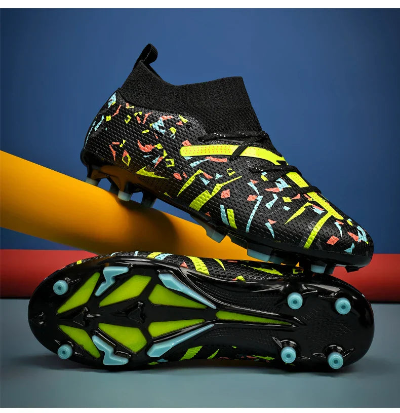 LiXingMing Football Boots Men White Professional High-Tops Soccer Society Cleats Football Shoes Non-Slip Match Training Sneaker