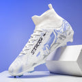 Double Star Football Shoes, FG Anti Slip Grip Men's and Women's Football Shoes, High Top Natural Grass Football Shoes
