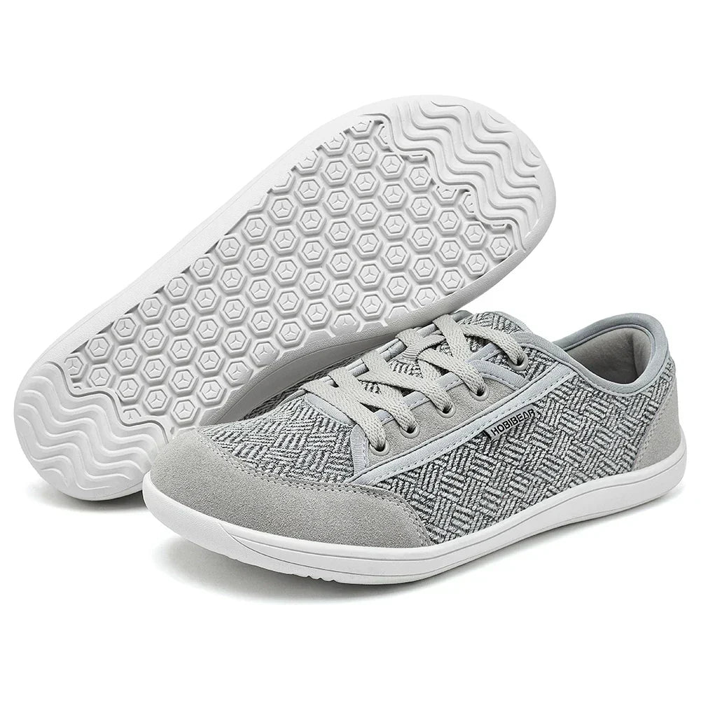Barefoot Shoes Mens Womens | Zero Drop | Wide Toe | Minimalist Cowhide Leather Lace Up Fashion Sneakers
