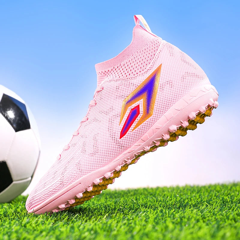 Men Professional TF Turf Football Boots Non-Slip Wear Resistant Soccer Cleats Outdoor Training Competition Football Shoes Breath