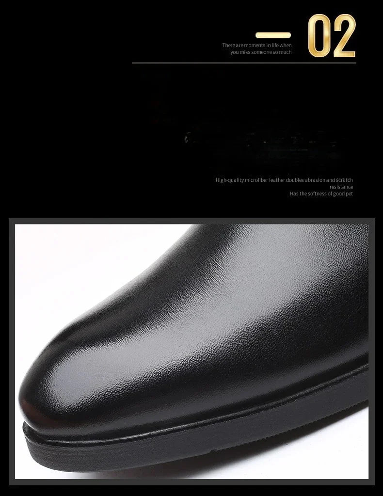 Men's Shoes Black Leather Formal Shoes for Men Oxfords Male Wedding Party Office Business Shoe Man zapatos de hombre Plus Size