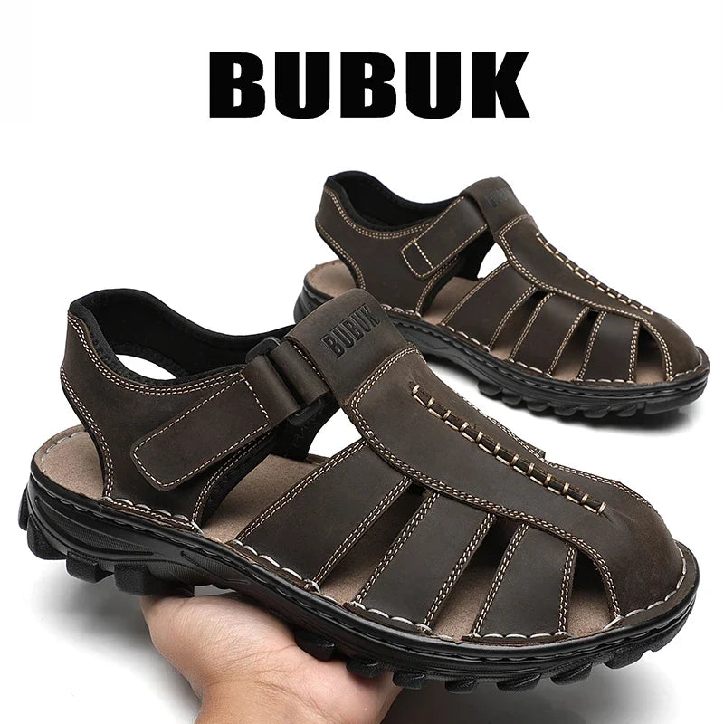 Bubuk Men's New Fashionable Closed-Toe Street Style Sandals, Comfortable Non-Slip Casual Durable Sole Walking Shoes, Men's Summer Footwear, Men's Water Shoes, Wading Shoes
