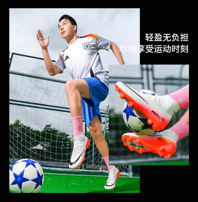 New Men Soccer Shoes Breathable Cleats Adult Outdoor Sport Football Boots Training Boys Long Spikes Non Slip Match Comfortable