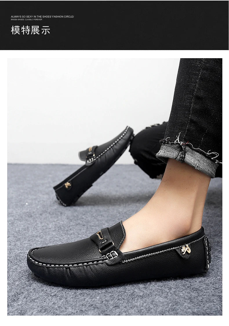 Formal Italian Shoes Men Handmade Leather Loafer Driving Flats Slip-on Casual Shoes Luxury Comfy Moccasins Dress Shoes for Men