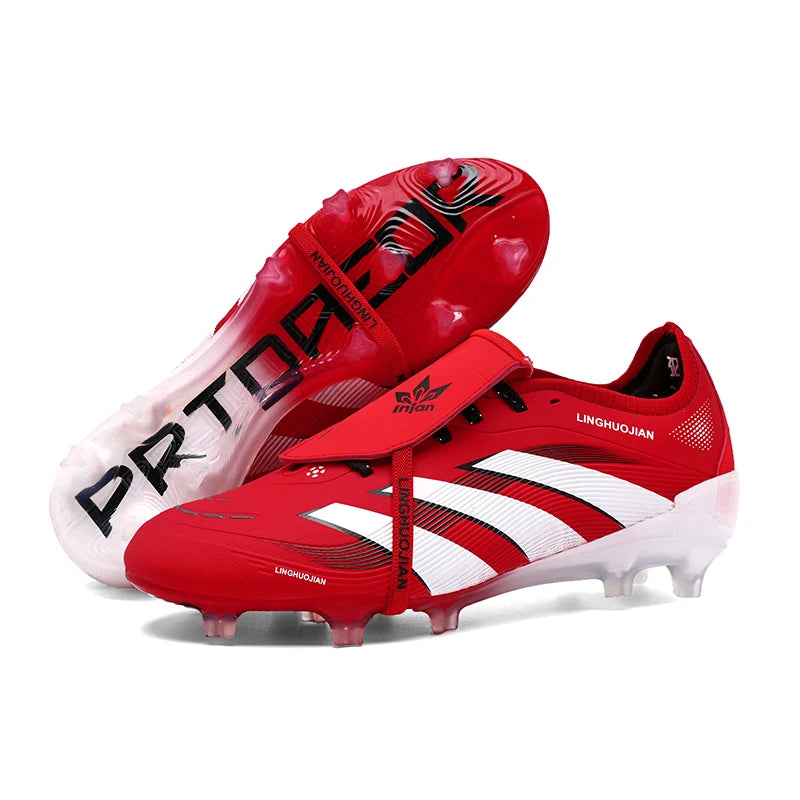 New Men Football Boots Long Spikes Ultralight Match Breathable Indoor Sneakers Soccer Shoes Cleats AG Training Drop Shipping