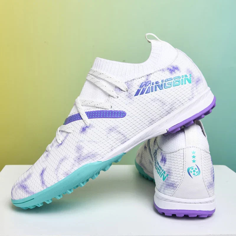 Turf Soccer Cleats Professional Men Football Boots Breathable Mesh Youth Soccer Shoes Anti Skid Male Sneakers Society Chuteira