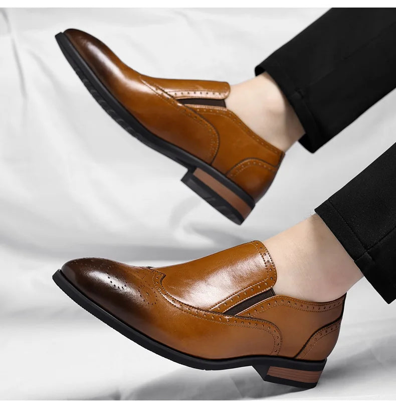 Big Size New Dress Shoes for Men Summer Autumn Business Casual Shoes Male Fashion Solid Color Wedding Elegant Shoes Man