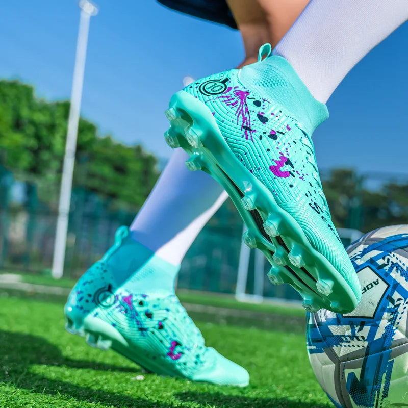 Men‘s Football Boots Outdoor FG Soccer Cleats Women Futsal Sneakers Comfortable Football Shoes Ultralight Soccer Spiked Shoes