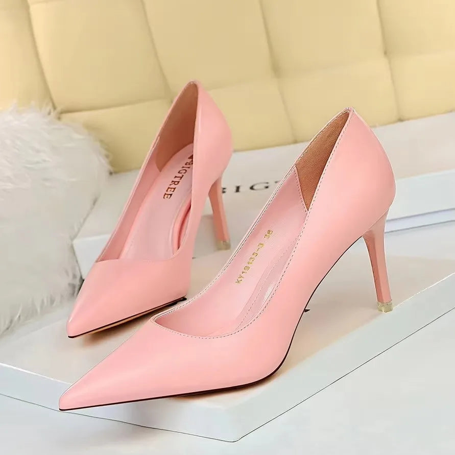 BIGTREE Shoes Women Pumps Fashion High Heels Shoes Black Pink White Shoes Women Wedding Shoes Ladies Stiletto Women Heels 2026