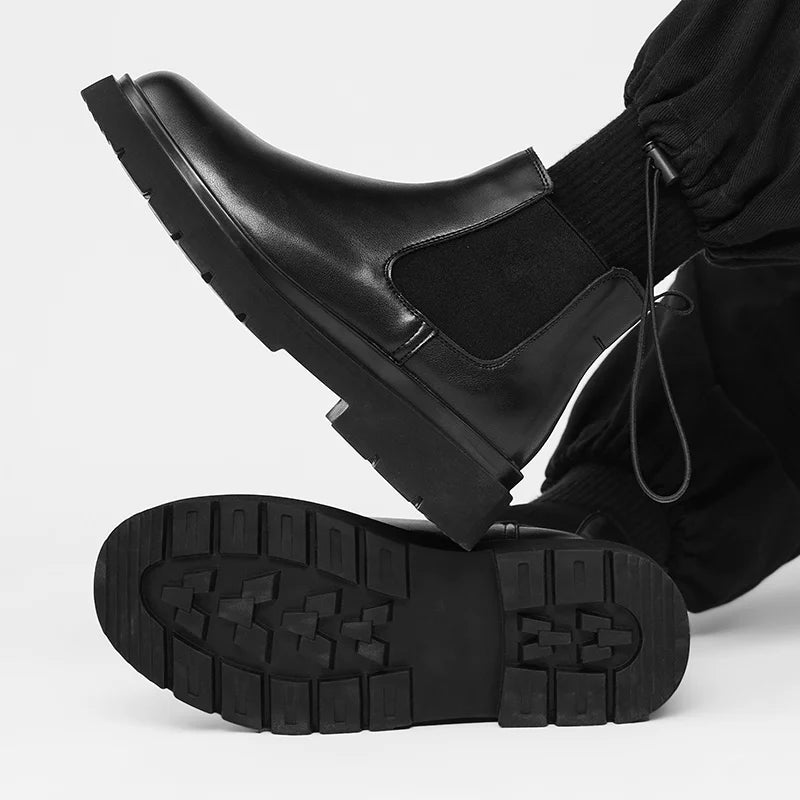 Unisex Chelsea Boots Breathable Lining Soft Cushion Vintage Elastic Ankle Boots For Business Casual Lightweight Comfort