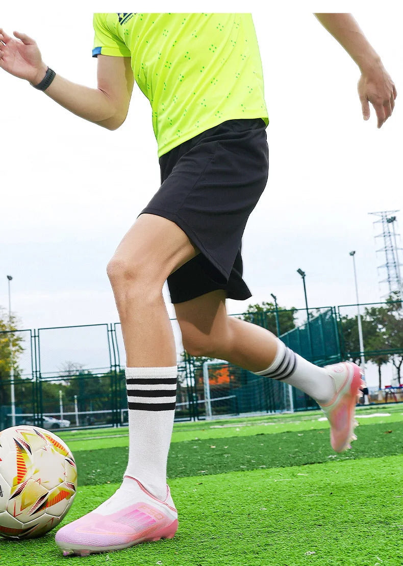 Men Soccer Shoes Training TF Football Boots Futsal Ultralight Match Long Spikes Breathable Indoor Sneakers Cleats Drop Shipping