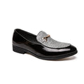 VIPOL Men's pointed suede formal shoes, retro new patchwork loafers mixed with slipper shoes, wedding dress leather shoes