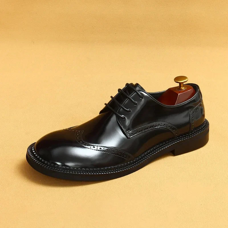 Italian Luxury High Quality Elegant Male Natural Genuine Leather Social Shoes Office Career Business Formal Solid Oxfords Shoes