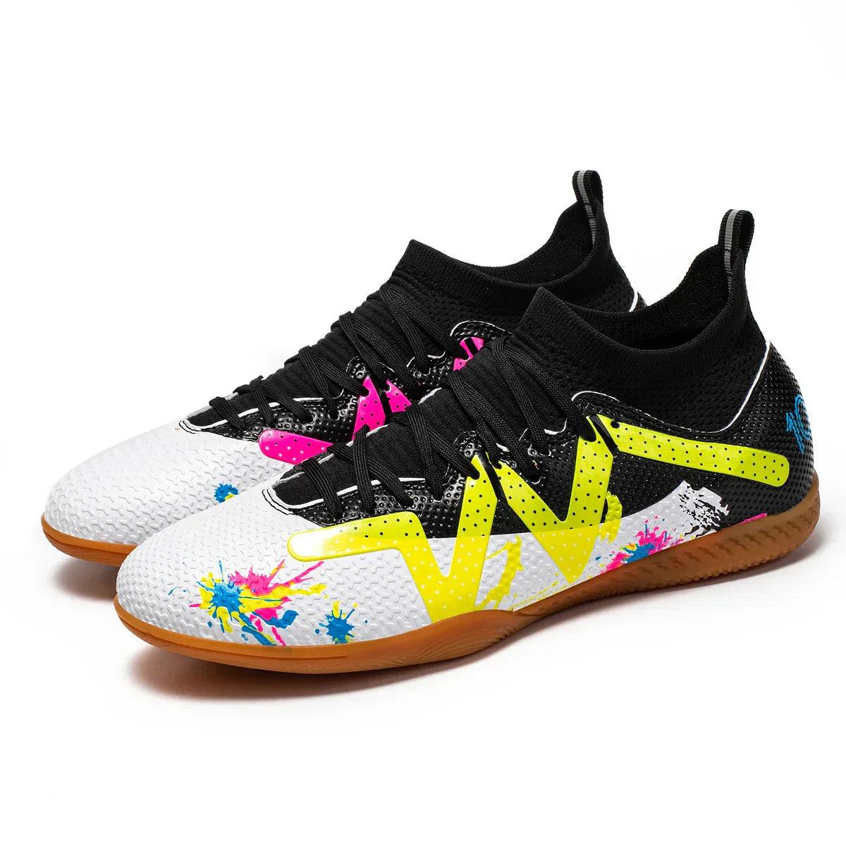 Professional Men's Indoor Flat Bottomed Football Shoes Adult Durable Comfortable Training Shoes Teenagers Non Slip Soccer Shoes