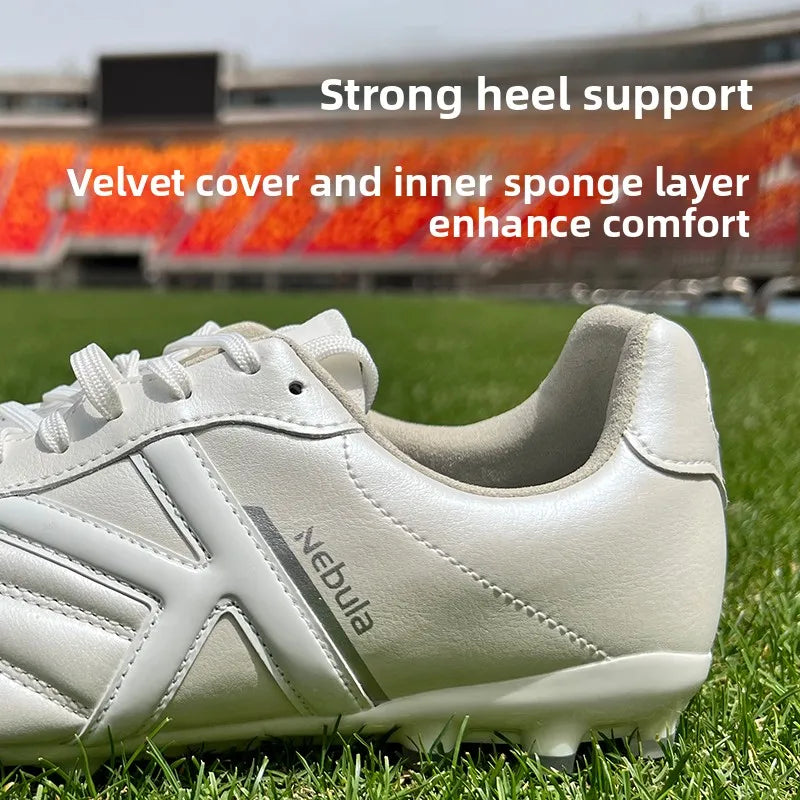 Football Shoes Star Nebula Special White Sports Shoes TF Spike FG Long Spike AG Short Spike Low Top Breathable Leather