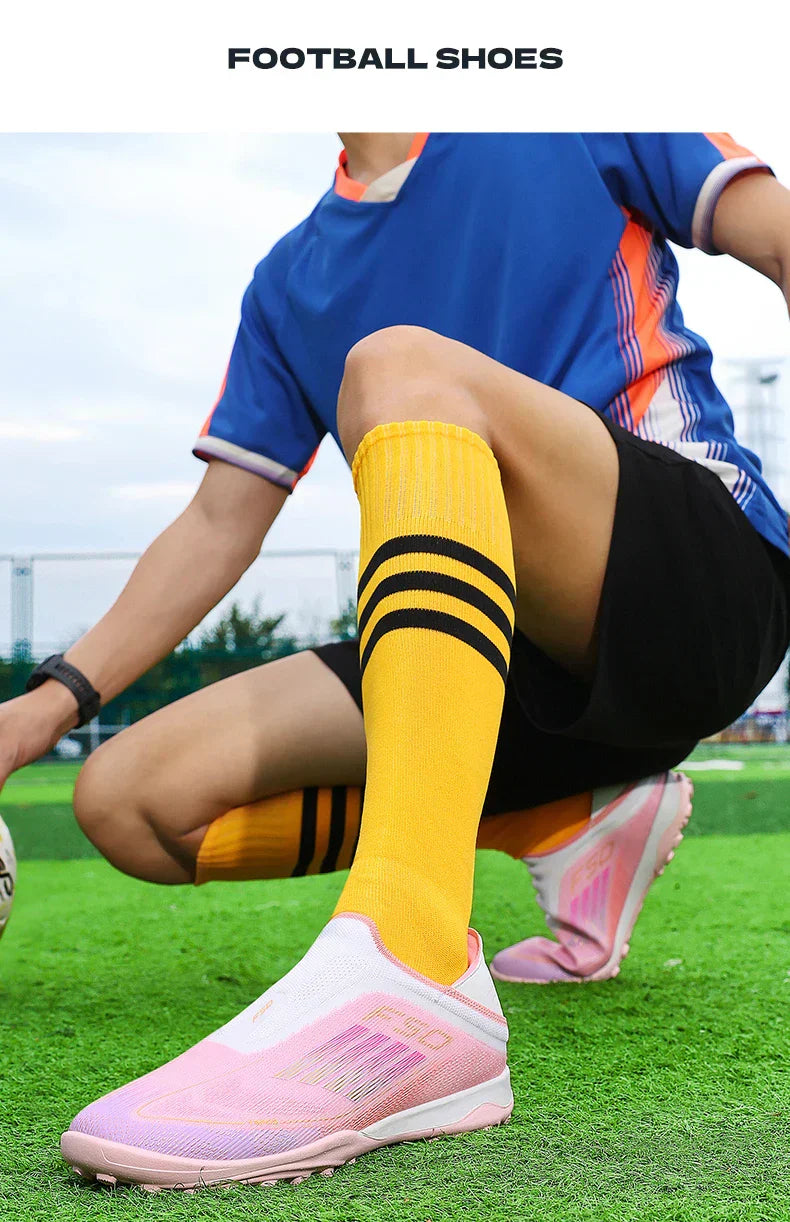 New Men Football Boots Training Soccer Shoes Match Adult Cleats Outdoor Sport Boys Breathable Non Slip Long Spikes Comfortable