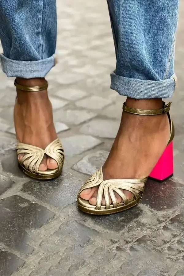 Open Toe Comfort Shoes for Women Female Sandal Buckle High Heels Large Size 2025 Summer Peep Girls Fashion High-heeled Big New