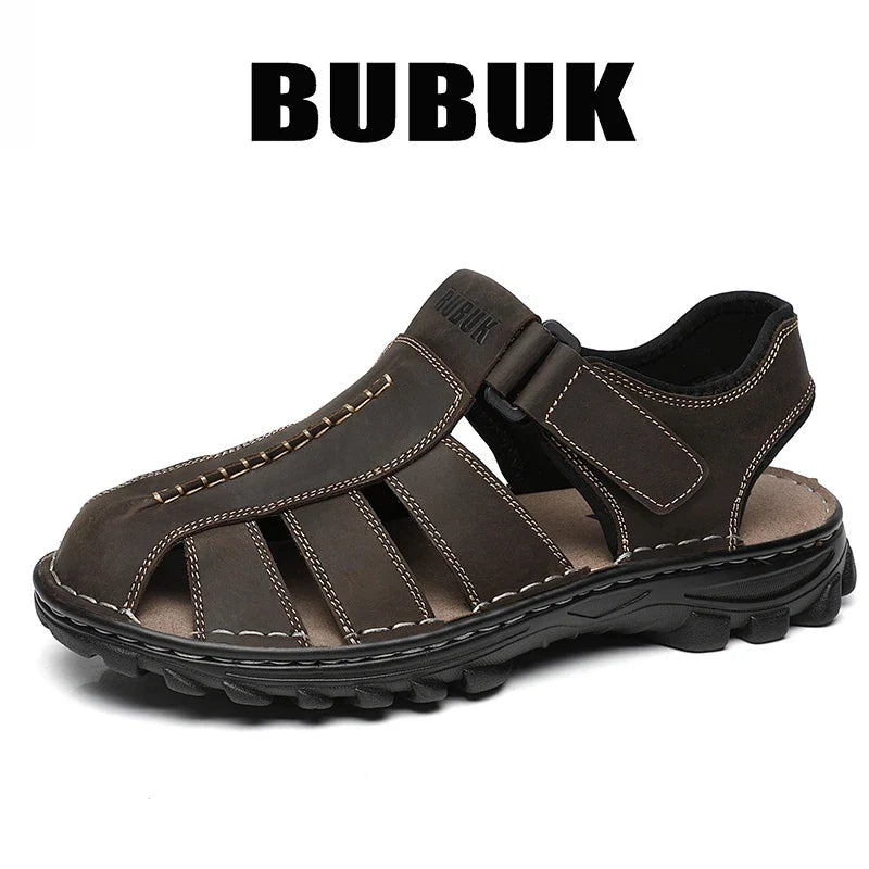 Bubuk Men's New Fashionable Closed-Toe Street Style Sandals, Comfortable Non-Slip Casual Durable Sole Walking Shoes, Men's Summer Footwear, Men's Water Shoes, Wading Shoes