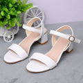 Women's Fashion Chunky Sandals Summer New Round Head Open Toe Line with Anti-slip Wear-resistant High Heels