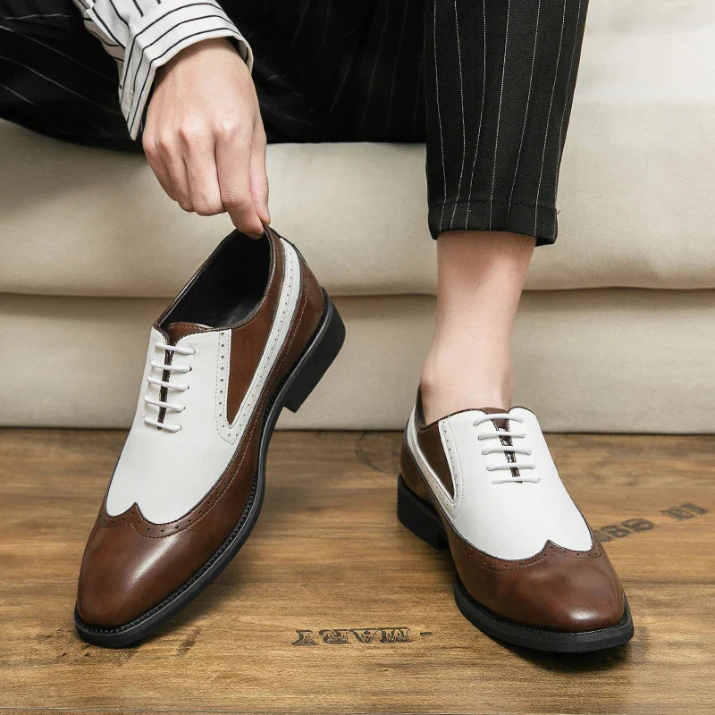 Spring black white leather shoes for men High quality wedding Dress shoes Business office loafers men shoe Luxury designer shoes